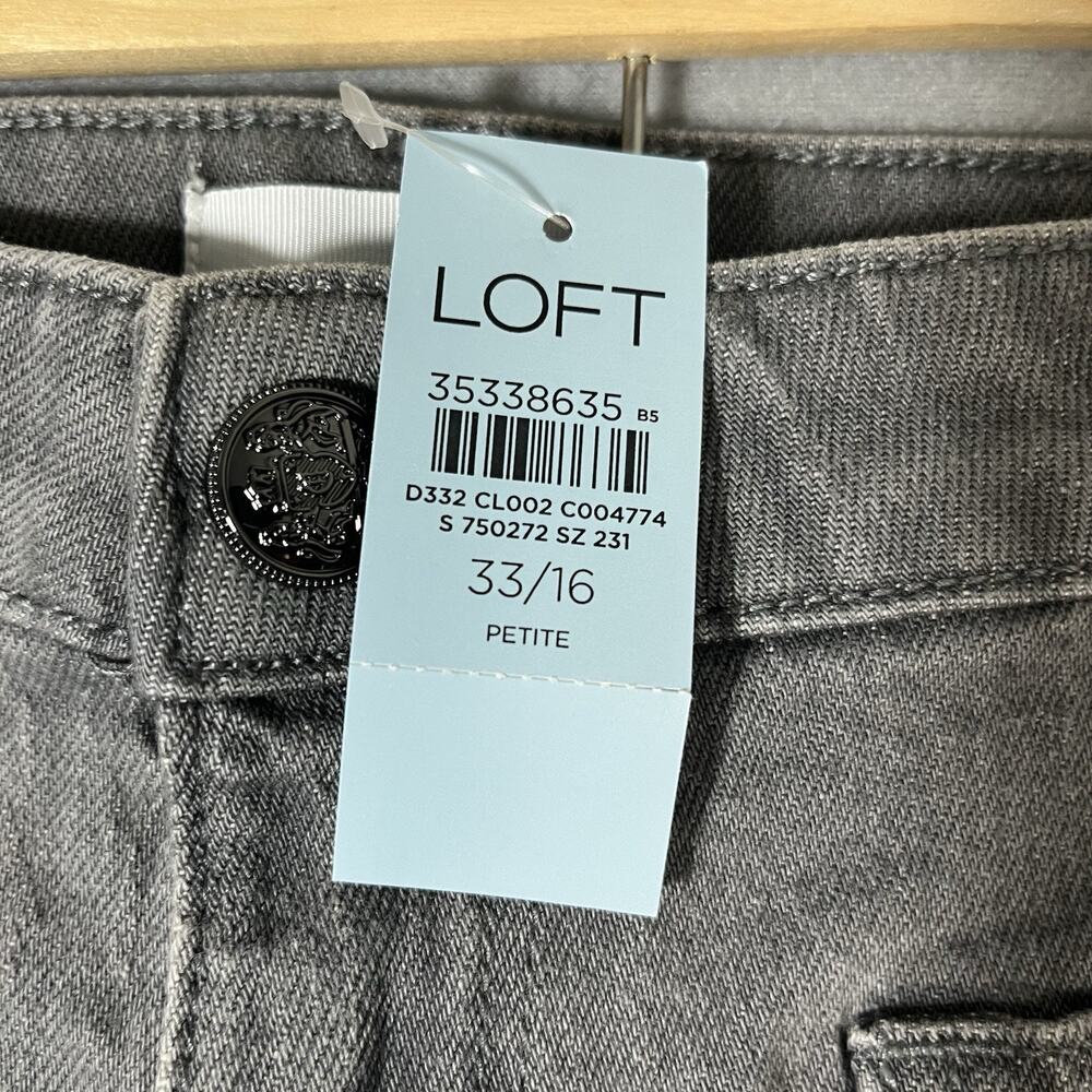 NWT Ann Taylor Loft The Kick Crop High Rise Curvy Fit Women's Size 33/16 P Gray - Picture 4 of 10